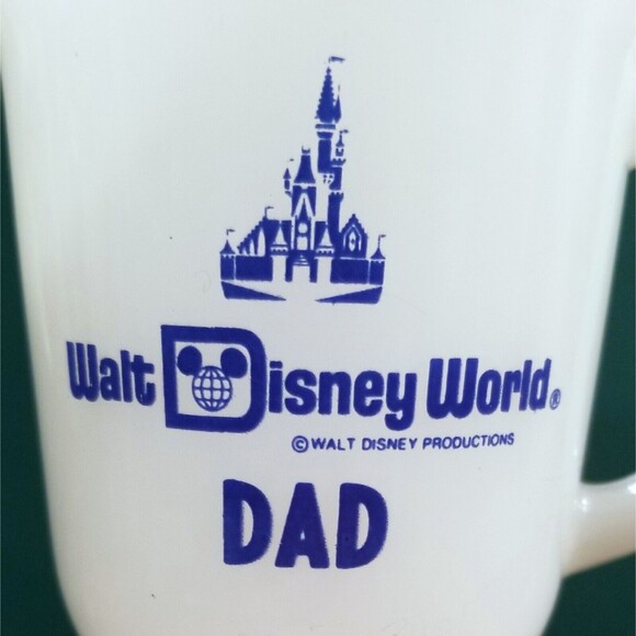 Walt Disney World Walt Disney Productions Milk Glass Dad Mug Pedestal Base - Picture 2 of 3